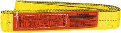 Lift-All - 3' Long x 2" Wide, 9,600 Lb Vertical Capacity, 2 Ply, Nylon Web Sling - 7,700 Lb Choker Capacity, Yellow - All Tool & Supply