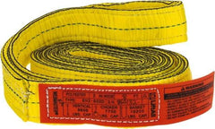 Lift-All - 8' Long x 2" Wide, 9,600 Lb Vertical Capacity, 2 Ply, Nylon Web Sling - 7,700 Lb Choker Capacity, Yellow - All Tool & Supply