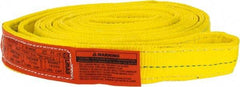 Lift-All - 10' Long x 2" Wide, 9,600 Lb Vertical Capacity, 2 Ply, Nylon Web Sling - 7,700 Lb Choker Capacity, Yellow - All Tool & Supply