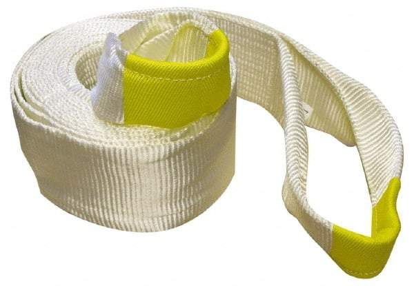 Erickson Manufacturing - 30' Long x 6" Wide, 55,000 Lb Basket Capacity, Polyester Web Sling - White, with Loop Ends - All Tool & Supply