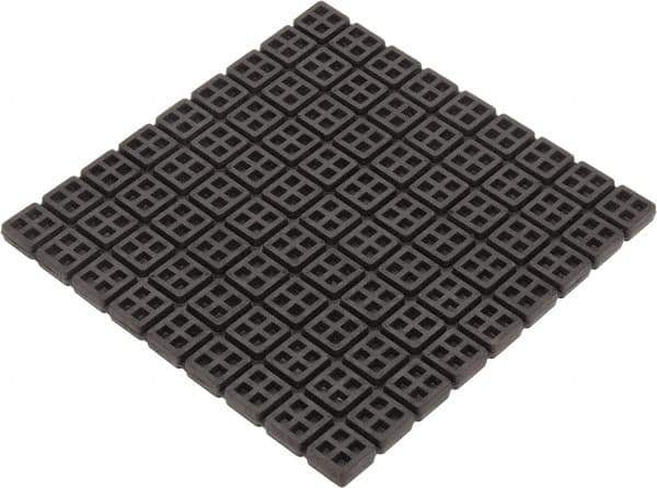 Mason Ind. - 18" Long x 18" Wide x 3/4" Thick, Rubber, Machinery Leveling Pad & Mat - 14,580 Lb Max Load, Black - All Tool & Supply