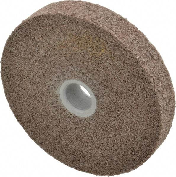 3M - 6" Diam, 1" Face Width, 1" Center Hole, Medium Grade, Aluminum Oxide Deburring Wheel - Convolute, Hard Density 7 Grade, 6,000 RPM - All Tool & Supply