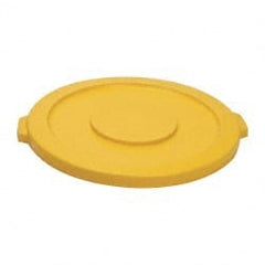 Round Lid for Use with 32 Gal Round Trash Cans Yellow, Polyethylene, For 2632 Brute Trash Cans