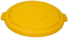 Rubbermaid - Round Lid for Use with 44 Gal Round Trash Cans - Yellow, Polyethylene, For Brute Trash Cans - All Tool & Supply