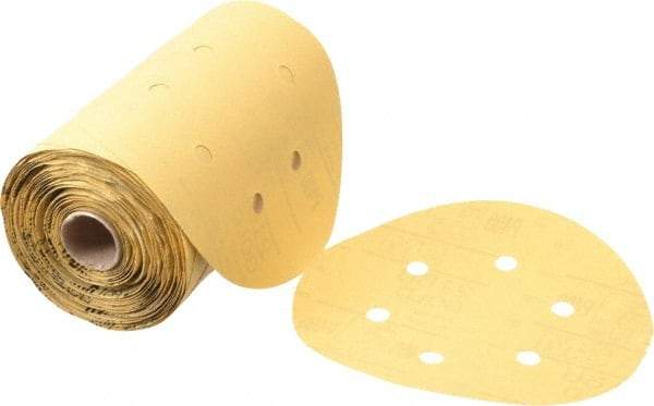 3M - 6" Diam, 400 Grit FEPA, Aluminum Oxide Adhesive PSA Disc - Super Fine Grade, Gold, A Weighted Backing, Flexible, Use with Random Orbital Sanders - All Tool & Supply