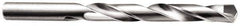 Made in USA - 45/64" 135° Carbide-Tipped Jobber Drill - Bright Finish, Right Hand Cut, Spiral Flute, Straight Shank, 7-5/8" OAL, Split Point - All Tool & Supply