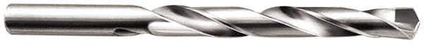 Made in USA - 3/8" 135° Carbide-Tipped Jobber Drill - Bright Finish, Right Hand Cut, Spiral Flute, Straight Shank, 5" OAL, Split Point - All Tool & Supply