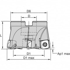 Kennametal - 2-1/2" Cut Diam, 1" Arbor Hole Diam, Indexable Square-Shoulder Face Mill - All Tool & Supply