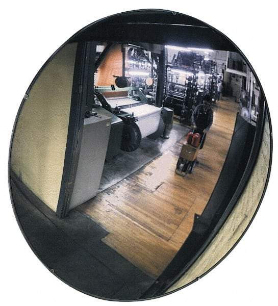 PRO-SAFE - Indoor & Outdoor Round Convex Safety, Traffic & Inspection Mirrors - Acrylic Lens, Galvanized Steel Backing, 36" Diam, 36' Max Covered Distance - All Tool & Supply