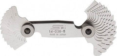 SPI - 28 Leaf, 4 to 80 TPI Range, Steel Screw Pitch Gage - 60° Thread Angle - All Tool & Supply