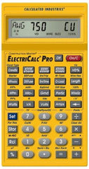 Calculated Industries - 8-Digit LCD with Annunciator-Legends 30 Function Handheld Calculator - 5/8" x 2-1/2" (15.88mm x 63.5mm) Display Size, Yellow, CR-2032 Powered, 9" Long x 8-1/2" Wide x 1-1/2" High - All Tool & Supply