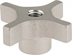 Gibraltar - 63.5mm Head Diam, 4 Point Lobed Knob - M12x1.75 Hole, Aluminum - All Tool & Supply