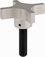 Gibraltar - 63.5mm Head Diam, 4 Point Lobed Knob - M12x1.75 Stem, Aluminum - All Tool & Supply