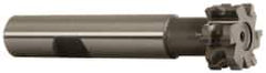 Whitney Tool Co. - 1/16" Radius, 1/8" Circle Diam, 3/4" Cutter Diam, 3/8" Cutting Width, Shank Connection, Concave Radius Cutter - 1/2" Shank Diam, 3" OAL, Carbide-Tipped, Uncoated, Profile Ground, 6 Teeth, Weldon Flat - All Tool & Supply