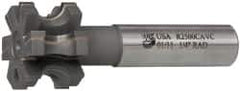 Whitney Tool Co. - 1/4" Radius, 1/2" Circle Diam, 1-1/2" Cutter Diam, 1" Cutting Width, Shank Connection, Concave Radius Cutter - 3/4" Shank Diam, 4" OAL, Carbide-Tipped, Uncoated, Profile Ground, 6 Teeth, Weldon Flat - All Tool & Supply