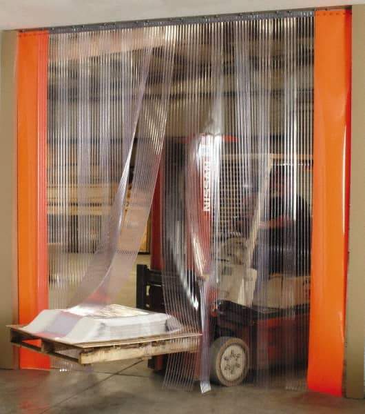 Aleco - 3' Door Width x 7' Door Height Vinyl Ribbed Strip Door Kit - 8" Strip Width x 0.198" Strip Thickness, 50% Overlap - All Tool & Supply