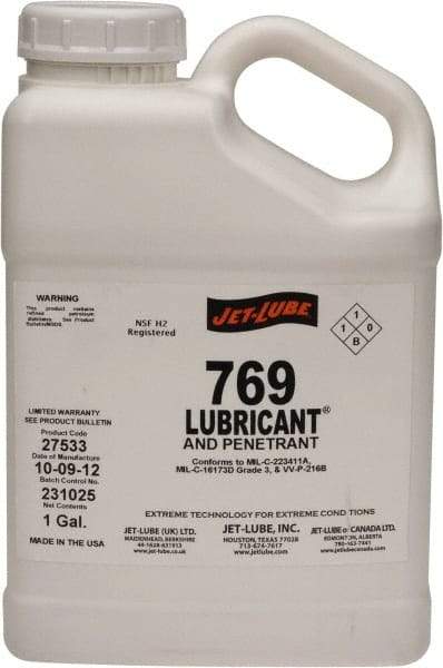 Jet-Lube - 1 Gal Bottle Thin Oily Film Penetrant/Lubricant - Clear Amber, Food Grade - All Tool & Supply