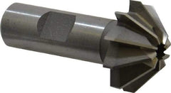 Made in USA - 1-1/4" Large x 1/2" Small Diam, 17/32" Width of Cut, 90° Included Angle, 10 Teeth, Cobalt Face Angle Cutter - 5/8" Shank Diam, 2-13/32" Overall Length, Weldon Flat - All Tool & Supply