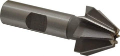 Made in USA - 1" Large x 3/8" Small Diam, 11/16" Width of Cut, 60° Included Angle, 8 Teeth, High Speed Steel Face Angle Cutter - 1/2" Shank Diam, 2-13/32" Overall Length, Weldon Flat - All Tool & Supply