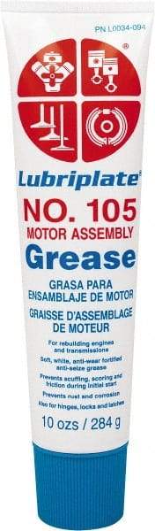 Lubriplate - 10 oz Tube Zinc Oxide General Purpose Grease - White, 150°F Max Temp, NLGIG 0, - All Tool & Supply