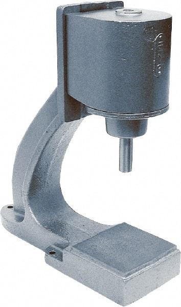 Mead - 1-1/4" Ram, 8-9/16" Throat Depth, 1-3/4 Ton Pneumatic Arbor Press - 9-15/16" Max Work Height x 8" Max Work Width, 6" Base Width x 19-1/2" Base Depth - All Tool & Supply