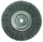 10" - Diameter Narrow Face Crimped Wire Wheel; .014" Steel Fill; 1-1/4" Arbor Hole - All Tool & Supply