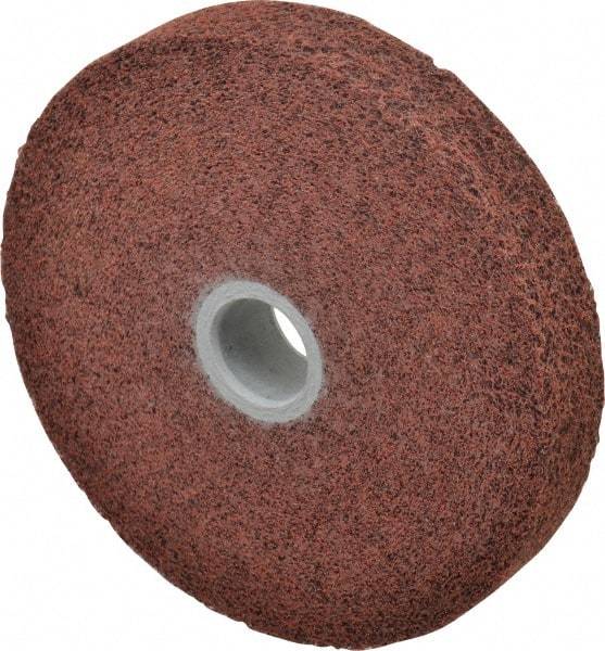 3M - 6" Diam, 1" Face Width, 1" Center Hole, Medium Grade, Aluminum Oxide Deburring Wheel - Convolute, Hard Density 6 Grade, 6,000 RPM - All Tool & Supply