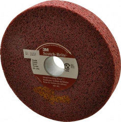 3M - 6" Diam, 1" Face Width, 1" Center Hole, Coarse Grade, Aluminum Oxide Deburring Wheel - Convolute, Hard Density 6 Grade, 6,000 RPM - All Tool & Supply