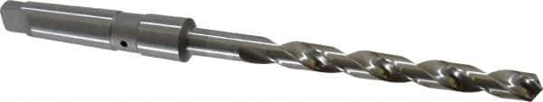 Value Collection - 7/16", 2MT 118° Point Cobalt Taper Shank Drill Bit - Bright Finish, 4-5/8" Flute Length, 8-1/2" OAL, Spiral Flute, Through Coolant - All Tool & Supply