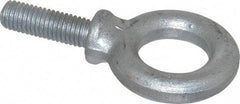 Made in USA - 2,400 Lb Capacity, Steel, 1/2-13 Thread, Fixed Lifting Eye Bolt - Fully Threaded, 1-1/2" Shank, 1-1/2" Thread Length, Shoulder - All Tool & Supply