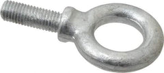 Made in USA - 4,000 Lb Capacity, Steel, 5/8-11 Thread, Fixed Lifting Eye Bolt - Fully Threaded, 1-3/4" Shank, 1-3/4" Thread Length, Shoulder - All Tool & Supply