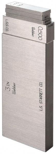 Starrett - 0.25" Rectangular Steel Gage Block - Accuracy Grade 0 - All Tool & Supply