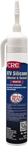 CRC - 8 oz Tube White RTV Silicone Gasket Sealant - -76 to 356°F Operating Temp, 24 hr Full Cure Time - All Tool & Supply