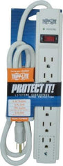 Tripp-Lite - 6 Outlets, 120 Volts, 15 Amps, 4' Cord, Power Outlet Strip - Free Hanging, Keyhole Mount, 5-15P NEMA Configuration, 10.8" Strip, UL1449 3rd Edition - All Tool & Supply