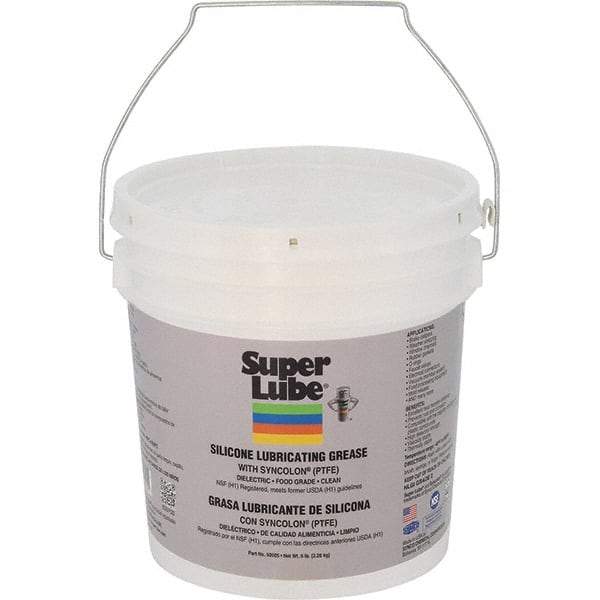 Synco Chemical - 5 Lb Pail Silicone General Purpose Grease - Translucent White, Food Grade, 500°F Max Temp, NLGIG 2, - All Tool & Supply