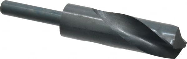 Interstate - 1-1/8" Drill, 118° Point, High Speed Steel Silver Deming & Reduced Shank Drill Bit - All Tool & Supply