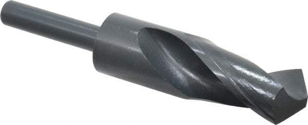 Interstate - 1-5/32" Drill, 118° Point, High Speed Steel Silver Deming & Reduced Shank Drill Bit - Oxide Finish, 6" OAL, Straight Shank, 3" Flute Length, Right Hand Cut, Standard Point, Spiral Flute, Regular Spiral - All Tool & Supply