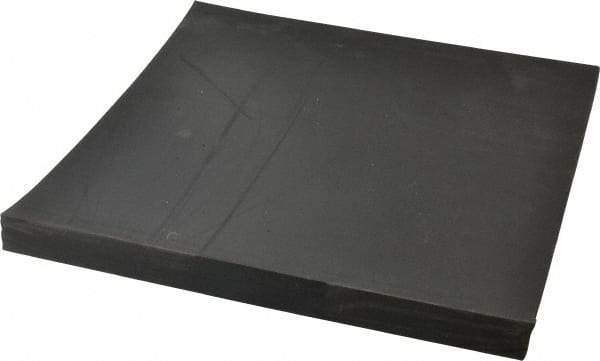 Made in USA - 12" Long, 12" Wide, 1" Thick, Neoprene Rubber Foam Sheet - 35 to 45 Durometer, Black, -40 to 220°F, 1,500 psi Tensile Strength, Stock Length - All Tool & Supply