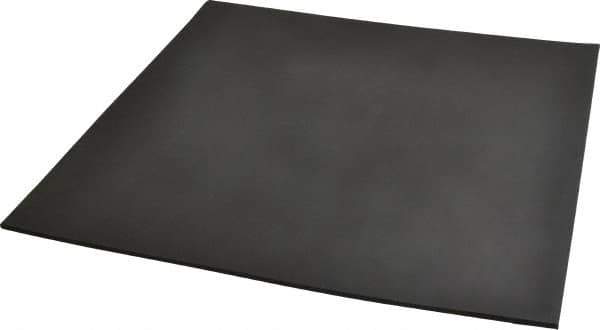 Made in USA - 12" Long, 12" Wide, 1/8" Thick, Buna-N Rubber Foam Sheet - 35 to 45 Durometer, Black, -40 to 212°F, 1,500 psi Tensile Strength, Stock Length - All Tool & Supply