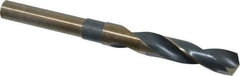 Interstate - 19/32" Drill, 118° Point, Cobalt Silver Deming & Reduced Shank Drill Bit - Bright Finish, 6" OAL, Straight Shank, 3" Flute Length, Right Hand Cut, Standard Point, Spiral Flute, Regular Spiral - All Tool & Supply