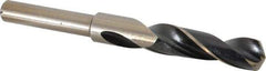 Interstate - 43/64" Drill, 118° Point, Cobalt Silver Deming & Reduced Shank Drill Bit - Bright Finish, 6" OAL, Straight Shank, 3" Flute Length, Right Hand Cut, Standard Point, Spiral Flute, Regular Spiral - All Tool & Supply