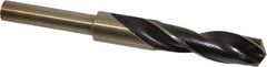 Interstate - 47/64" Drill, 118° Point, Cobalt Silver Deming & Reduced Shank Drill Bit - Bright Finish, 6" OAL, Straight Shank, 3" Flute Length, Right Hand Cut, Standard Point, Spiral Flute, Regular Spiral - All Tool & Supply