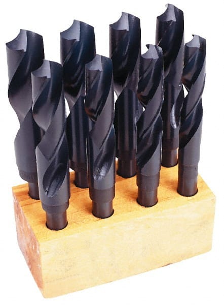 Chicago-Latrobe - 17/32 to 1", 118° Point, Oxide Finish, High Speed Steel Reduced Shank Drill Bit Set - All Tool & Supply