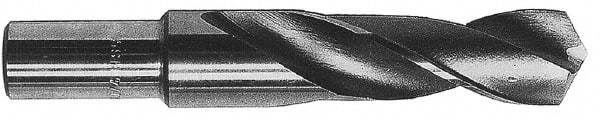 Hertel - 1-13/32" Drill, 118° Point, Cobalt Silver Deming & Reduced Shank Drill Bit - Bright Finish, 6" OAL, Flats on Shank, 3" Flute Length - All Tool & Supply