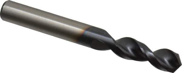 Accupro - 13/32" 130° Parabolic Flute Cobalt Screw Machine Drill Bit - TiAlN Finish, Right Hand Cut, 1.693" Flute Length, 3.504" OAL, Split Point, Straight Shank - All Tool & Supply