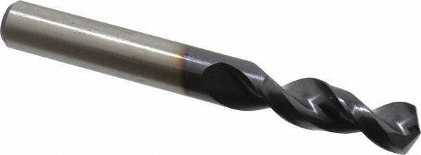 Accupro - 0.4331" 130° Parabolic Flute Cobalt Screw Machine Drill Bit - TiAlN Finish, Right Hand Cut, 1.85" Flute Length, 3.74" OAL, Split Point, Straight Shank - All Tool & Supply