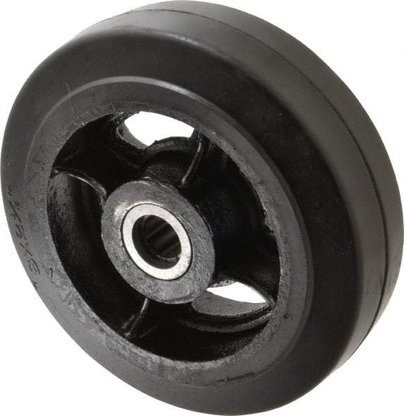 Fairbanks - 8 Inch Diameter x 2-1/2 Inch Wide, Rubber Caster Wheel - 1,300 Lb. Capacity, 2-3/4 Inch Hub Length, 7/8 Inch Axle Diameter, Roller Bearing - All Tool & Supply