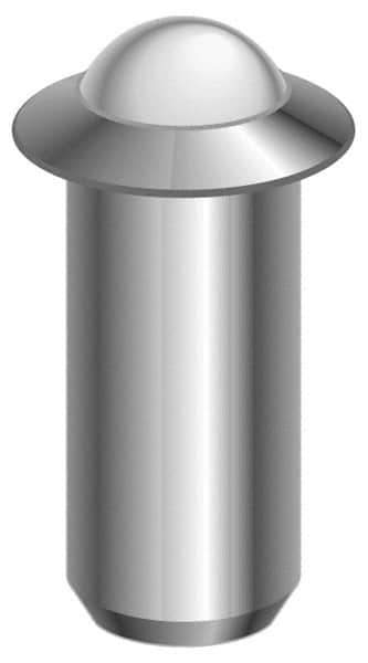 Gibraltar - 0.0643" Body Length x 5/16" Body Diam, 2 Lb Init to 5 Lb Final End Force, Stainless Steel Press Fit Ball Plunger - 1/4" Ball Diam, 0.09" Max Ball Reach, 0.045" Flange Thickness - All Tool & Supply