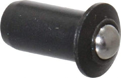 Vlier - 1/4" Body Length x 1/8" Body Diam, 0.75 Lb Init to 2.5 Lb Final End Force, Steel Press Fit Ball Plunger - 3/32" Ball Diam, 0.035" Max Ball Reach, 0.032" Flange Thickness - All Tool & Supply