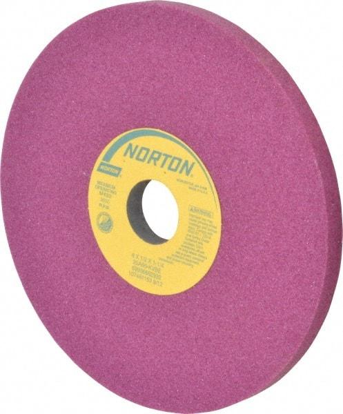 Norton - 8" Diam x 1-1/4" Hole x 1/2" Thick, K Hardness, 60 Grit Surface Grinding Wheel - Aluminum Oxide, Type 1, Medium Grade, 3,600 Max RPM, Vitrified Bond, No Recess - All Tool & Supply